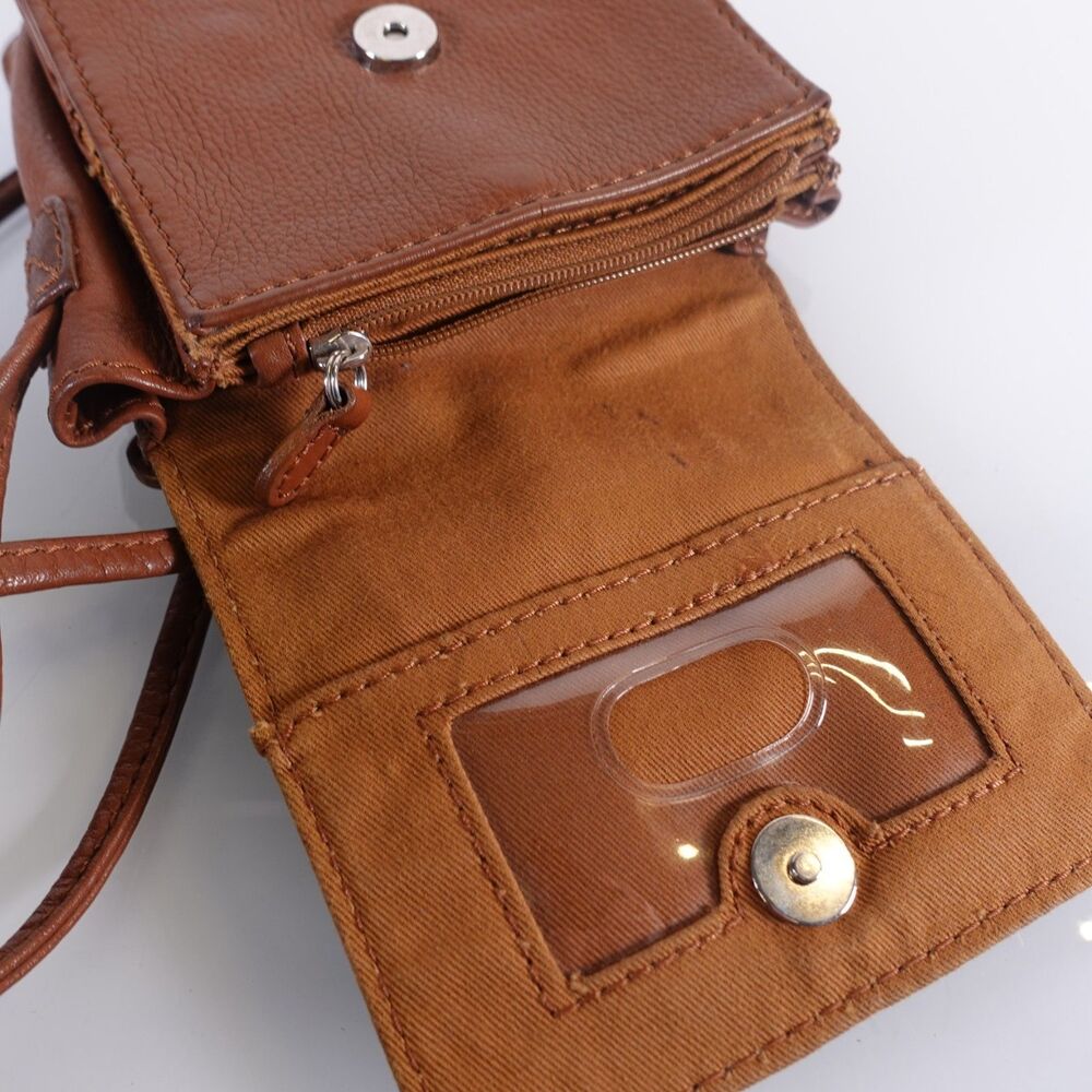 Vintage Fossil Crossbody Bag Small Brown Leather Multi Color Beaded Stitching - Picture 8 of 12